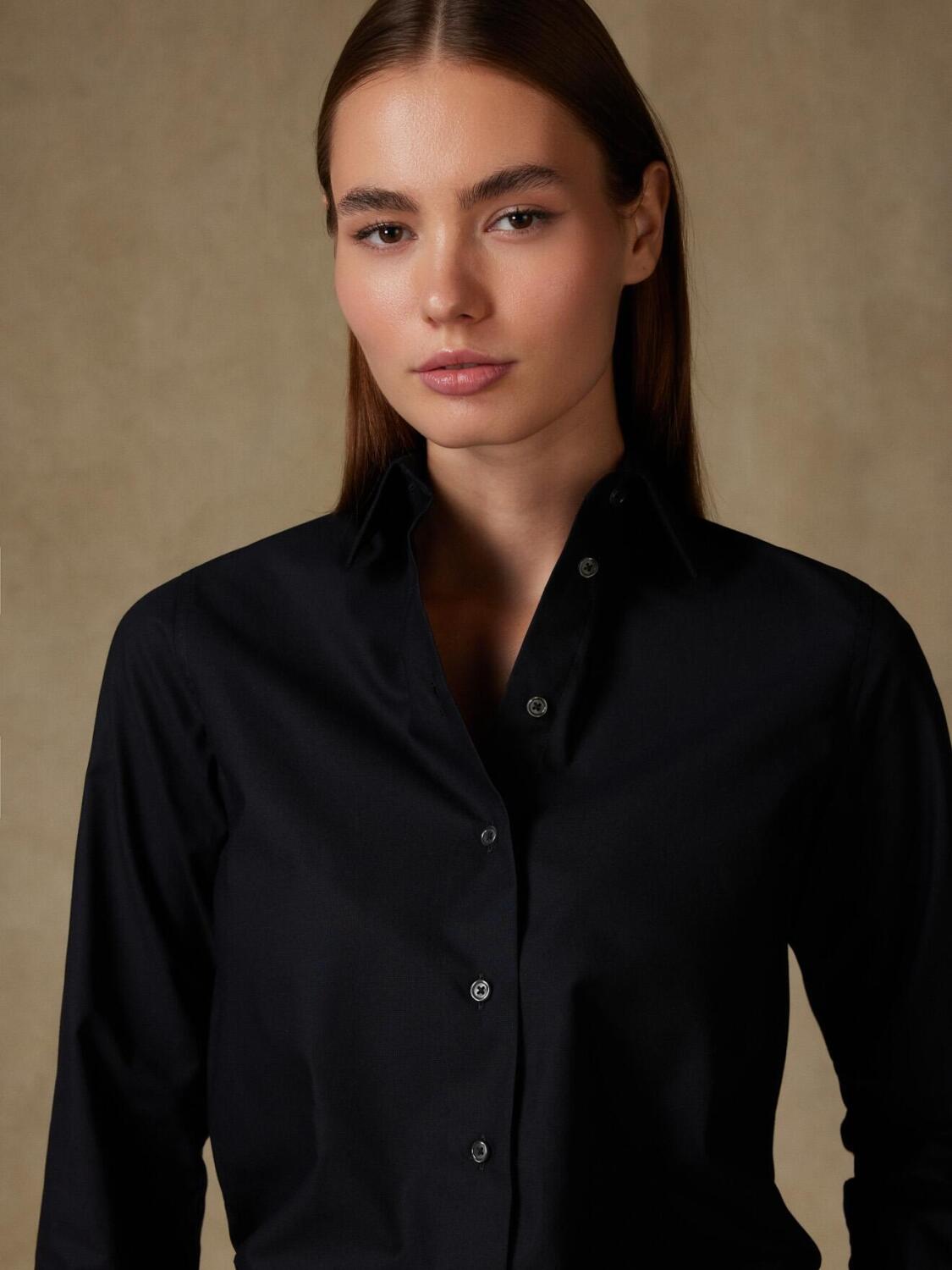 Albane zwart structuur shirt