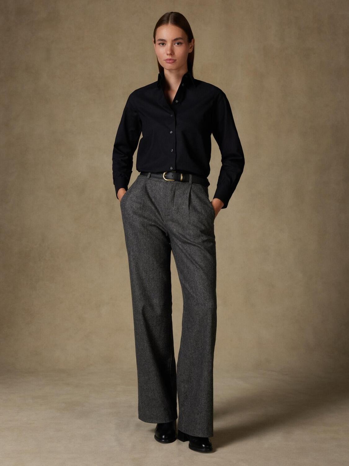 Albane zwart structuur shirt