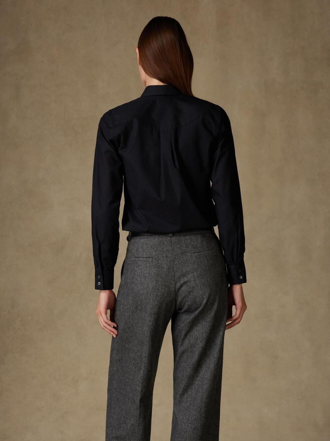 Albane zwart structuur shirt