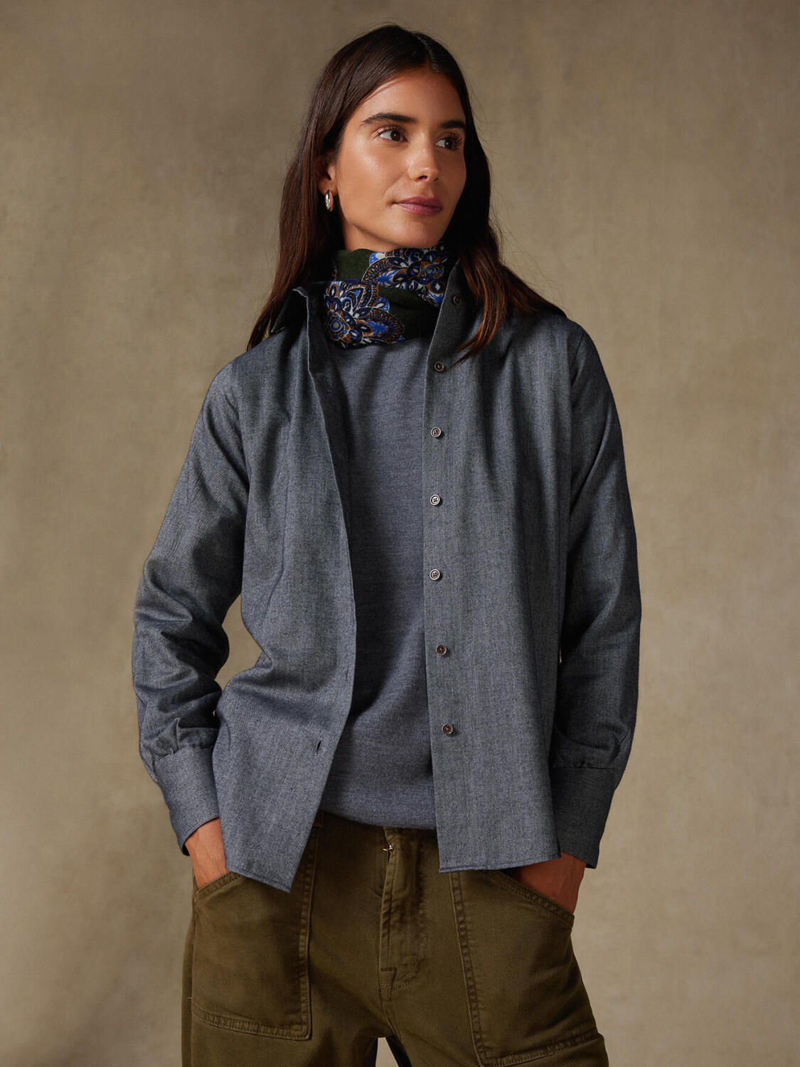 Chemise Albane en flanelle anthracite