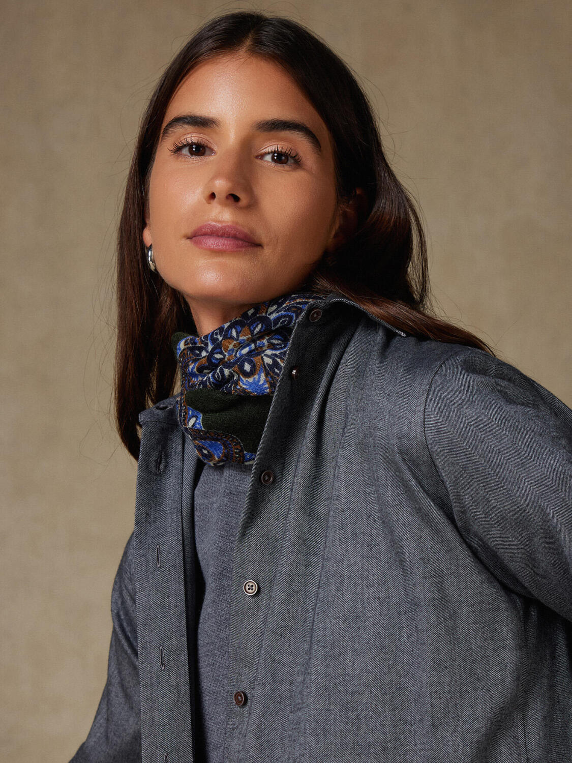 Chemise Albane en flanelle anthracite