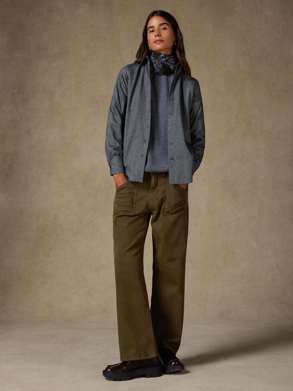 Chemise Albane en flanelle anthracite