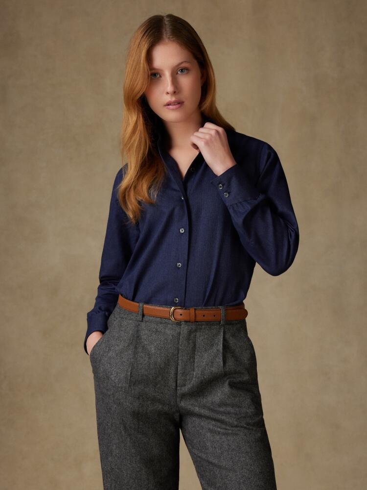 Albane Camicia in flanella navy