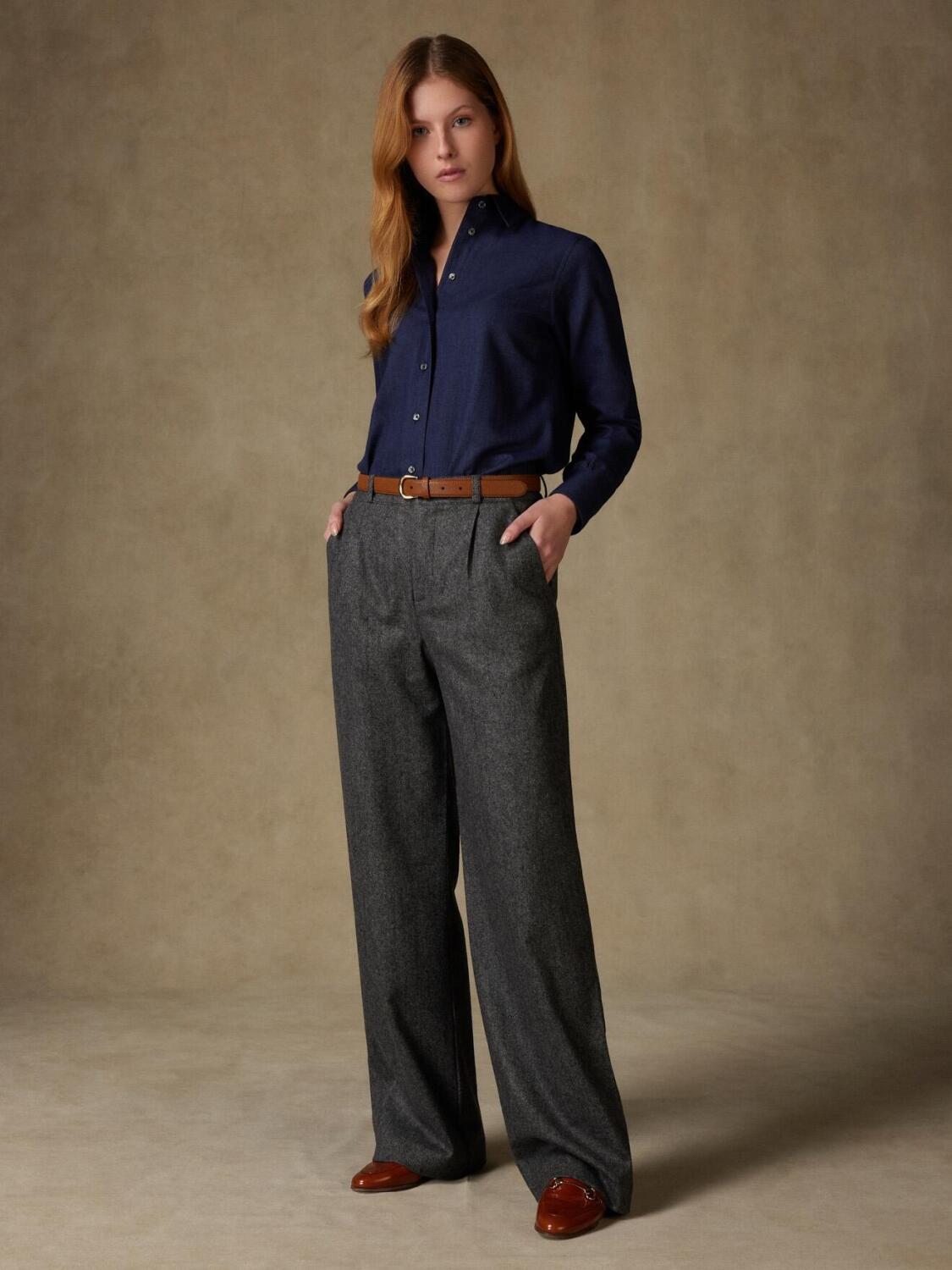 Chemise Albane en flanelle marine