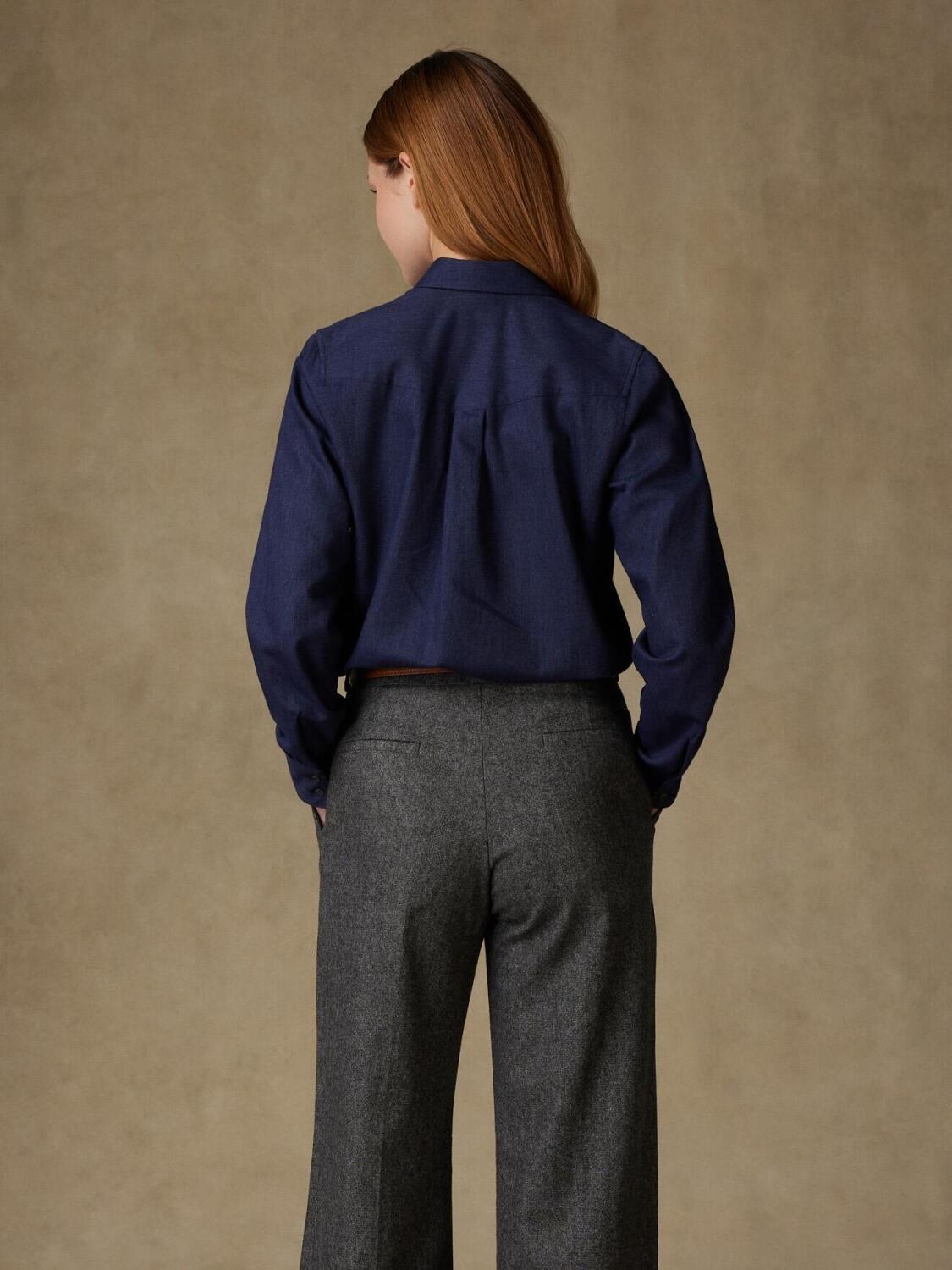 Chemise Albane en flanelle marine