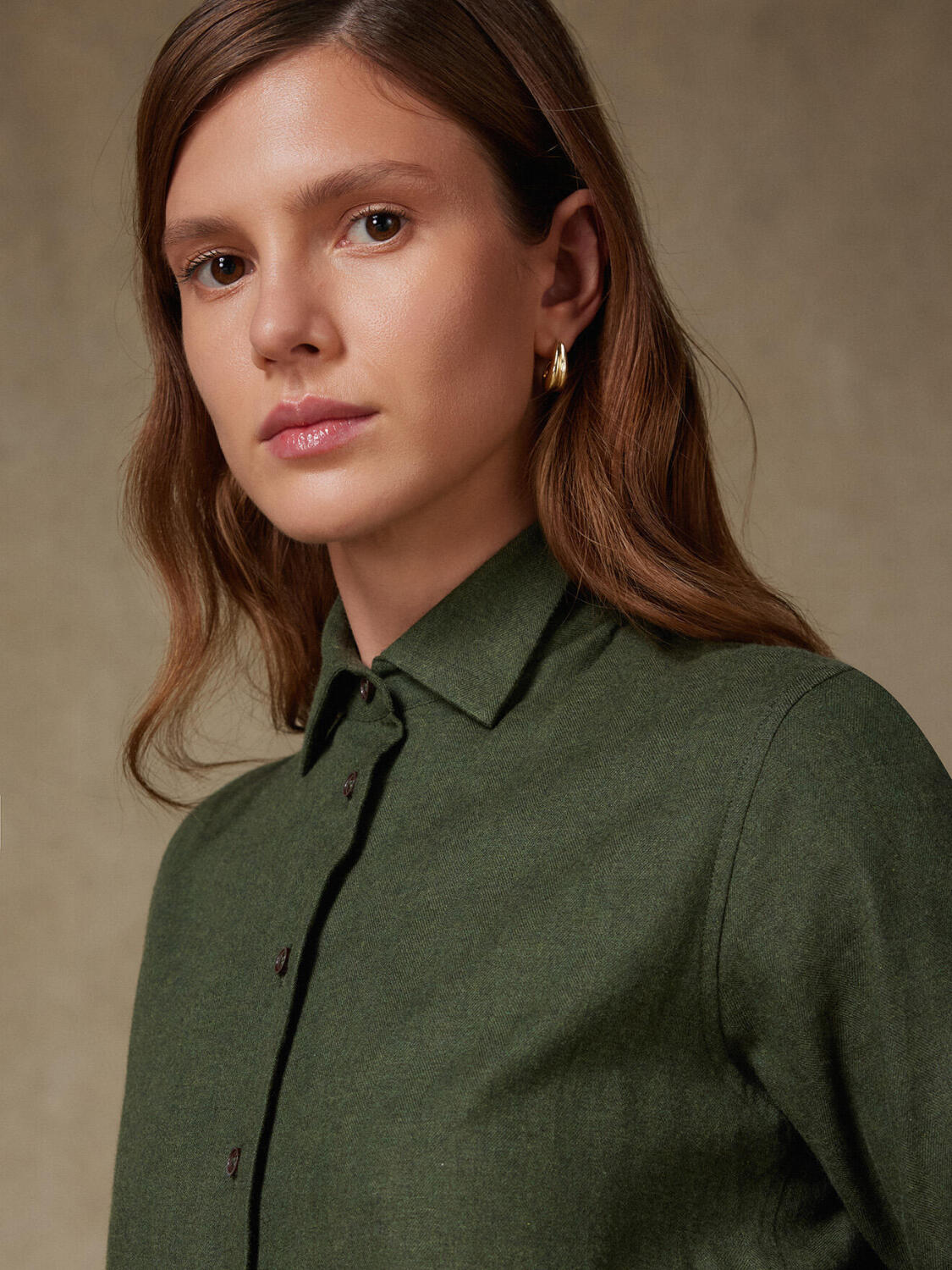 Chemise Albane en flanelle kaki