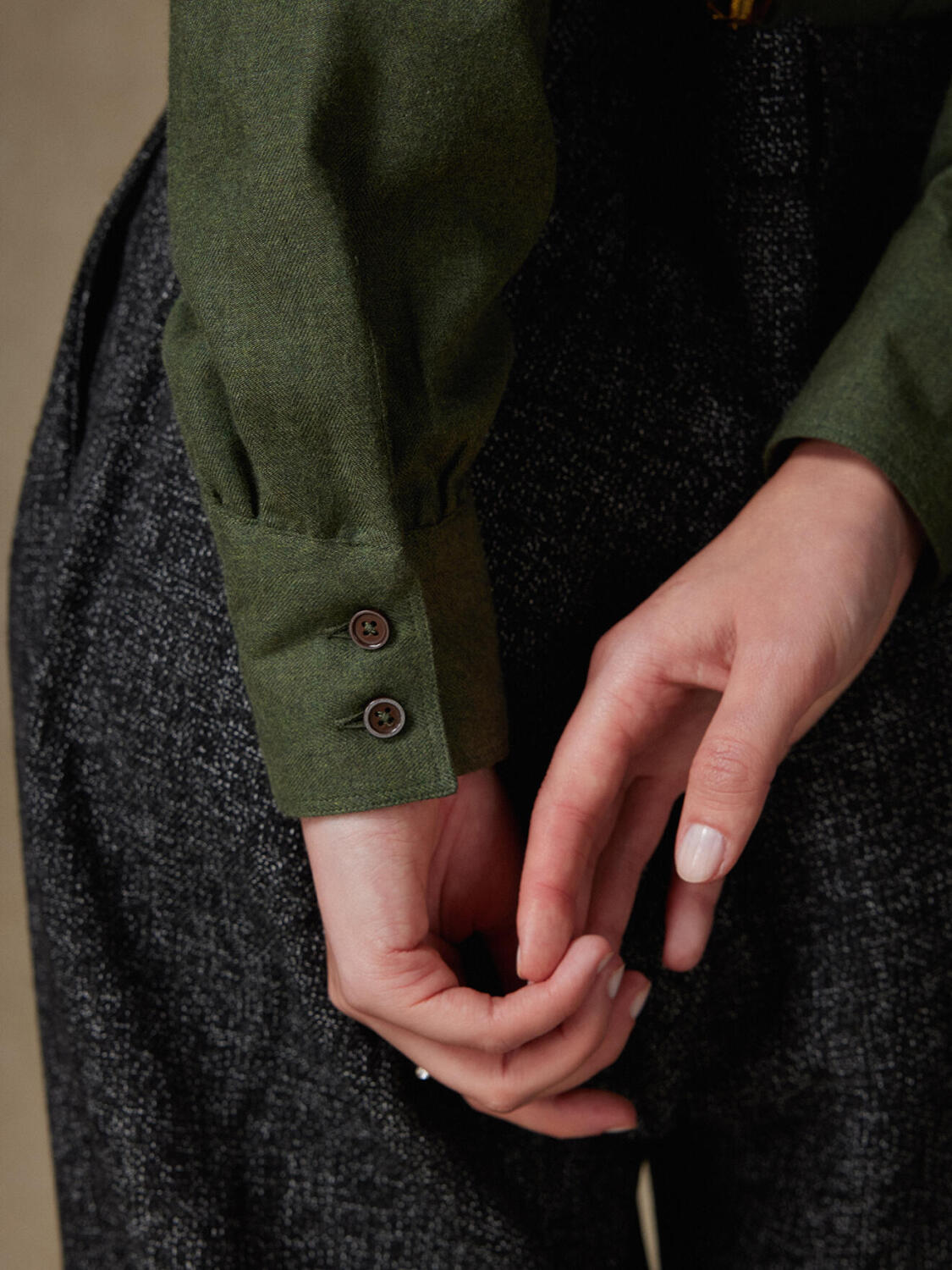 Chemise Albane en flanelle kaki