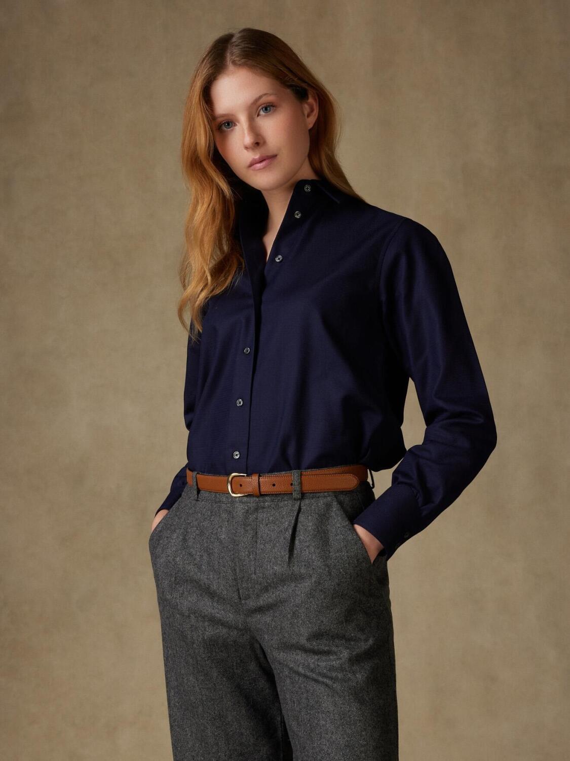 Albane marine structuur shirt