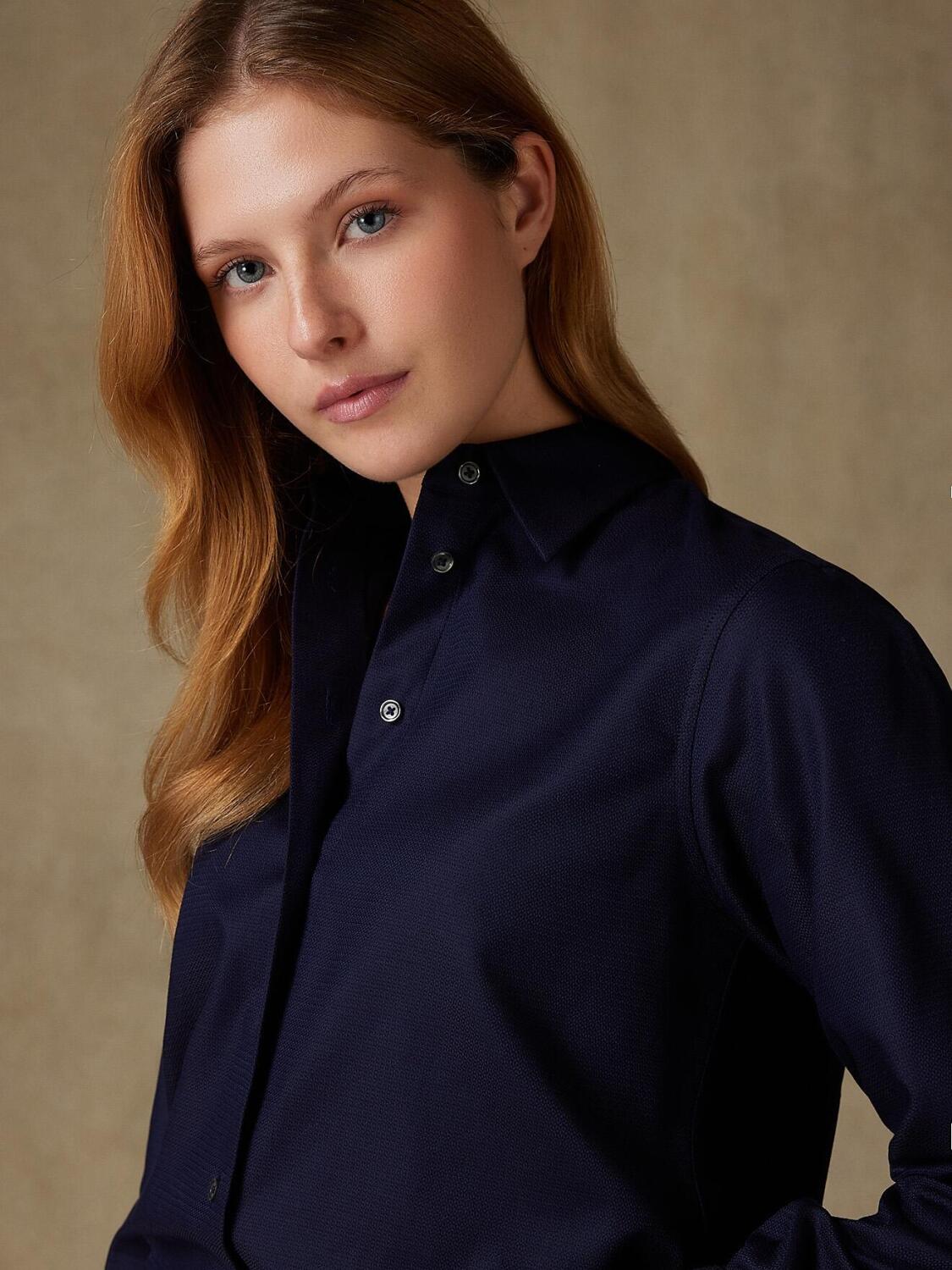 Albane marine structuur shirt