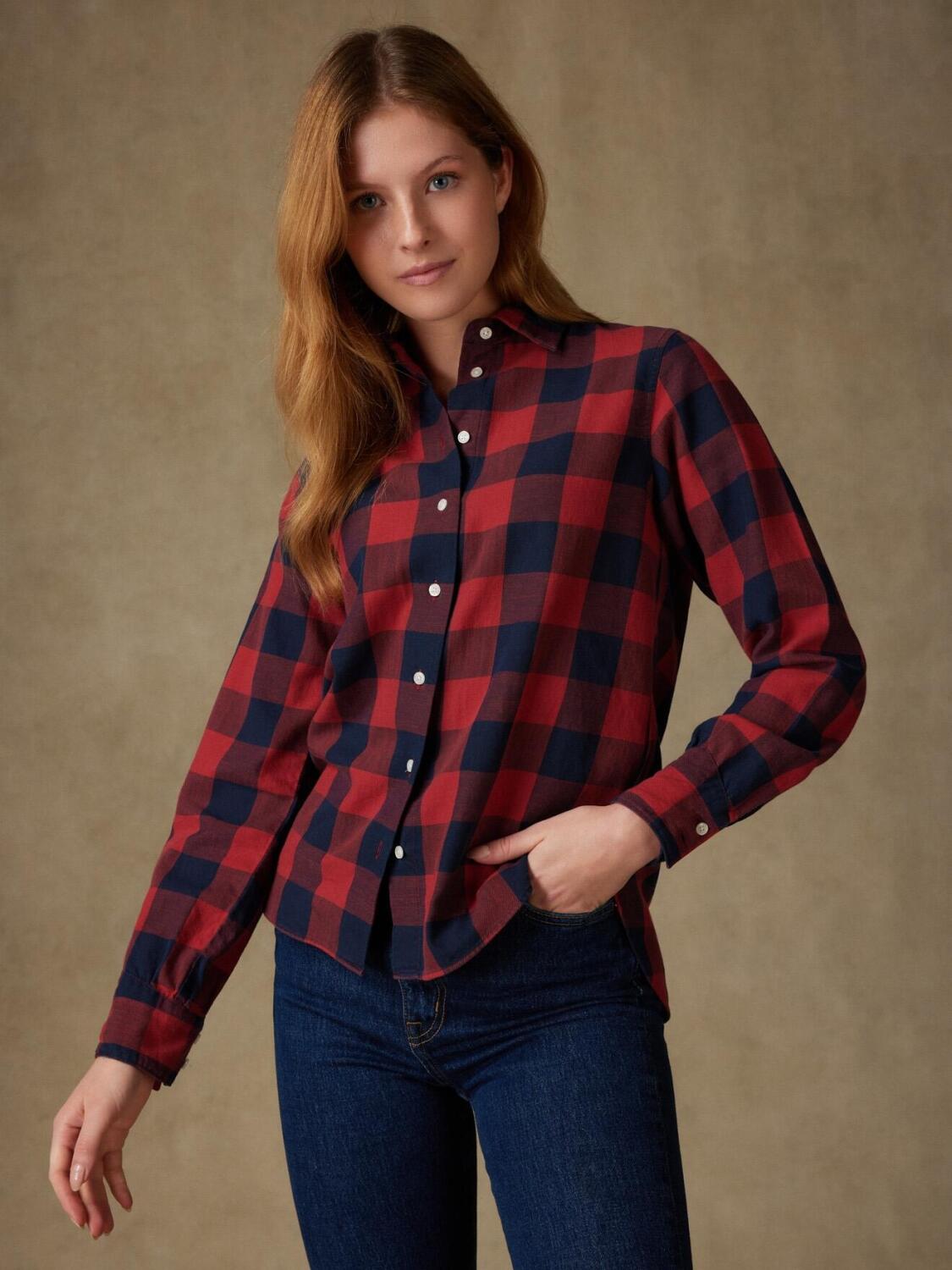 Albane Camicia in denim a quadri