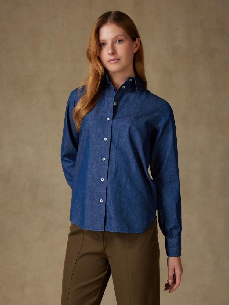 Chemise Albane en denim bleu