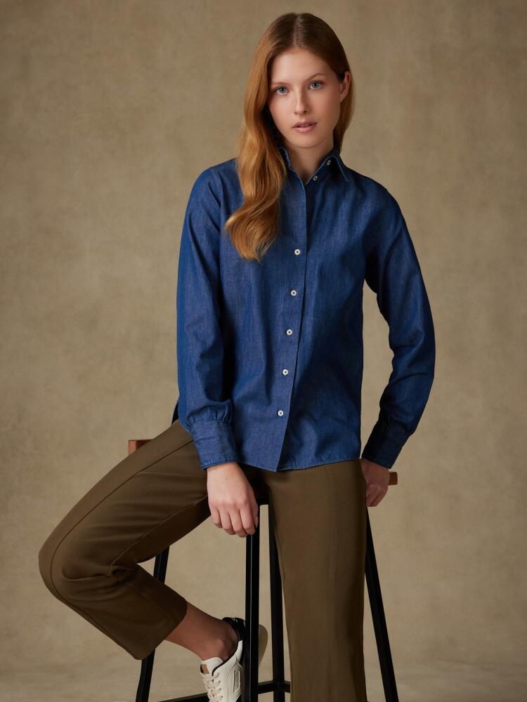 Chemise Albane en denim bleu