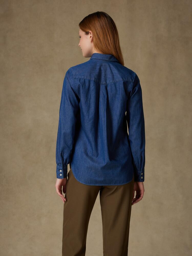 Chemise Albane en denim bleu