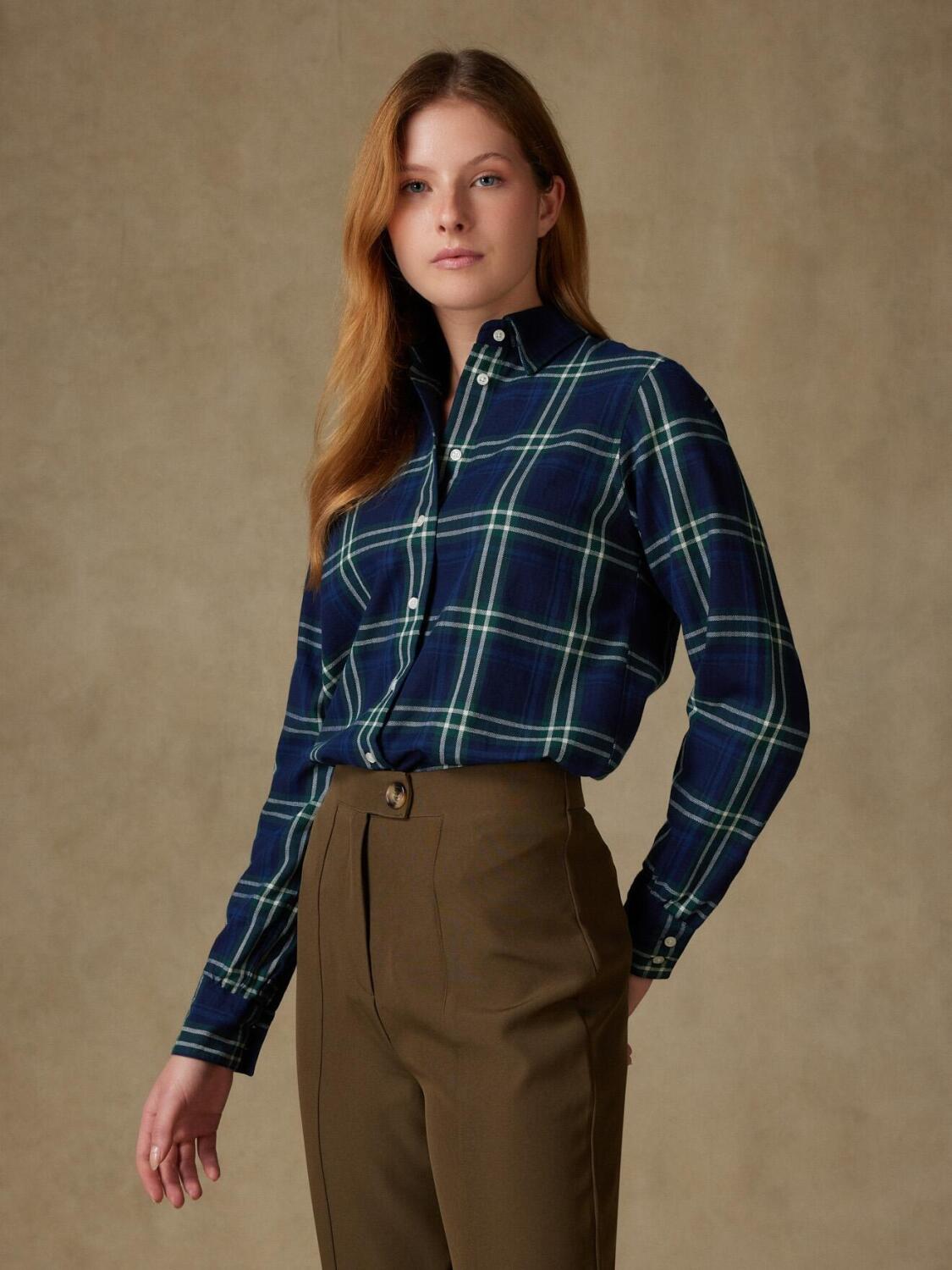 Chemise Albane en denim à tartans