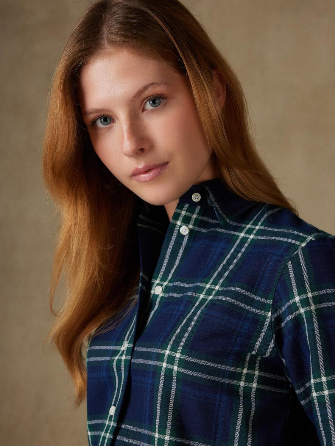 Chemise Albane en denim à tartans