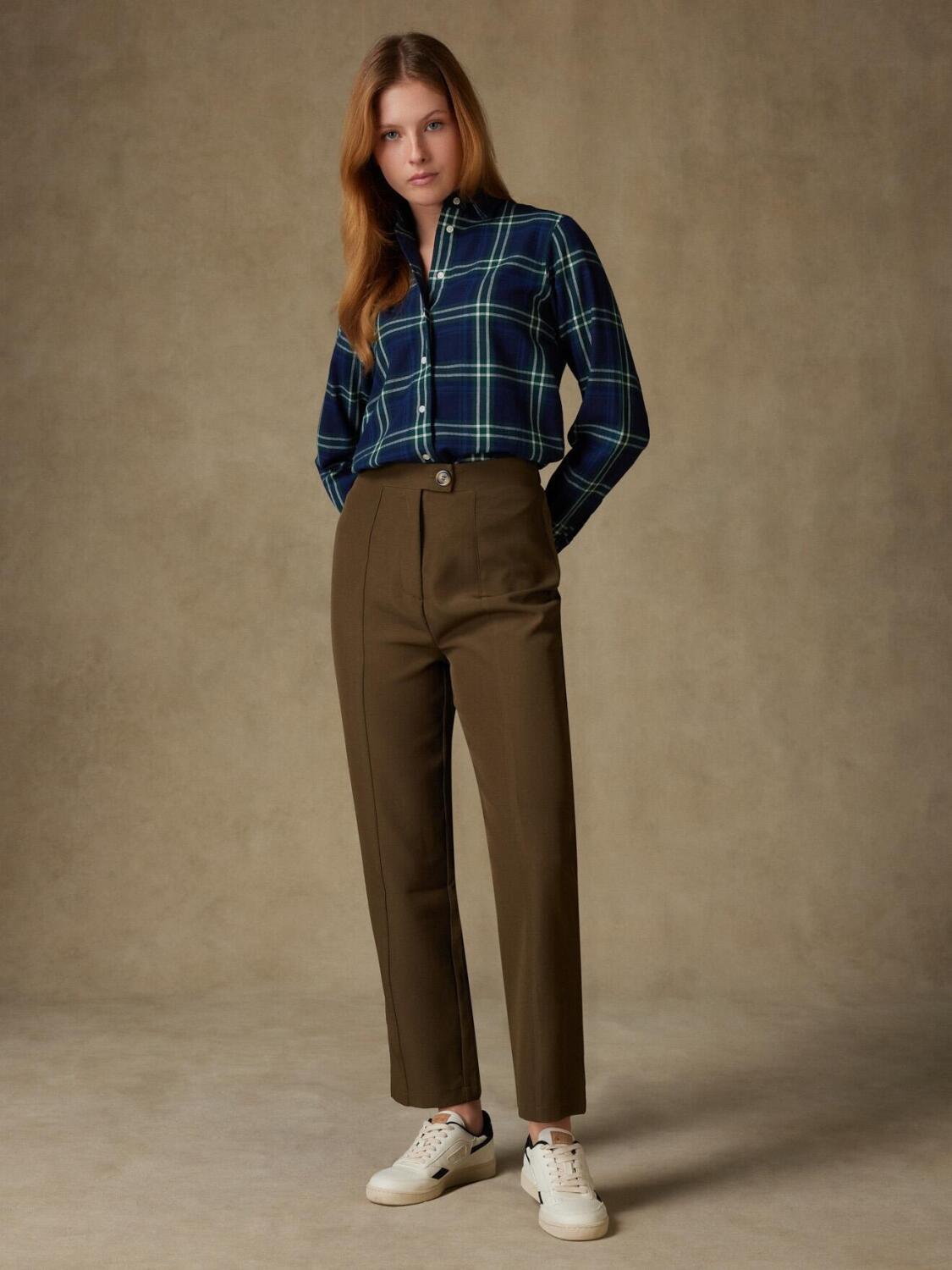 Chemise Albane en denim à tartans