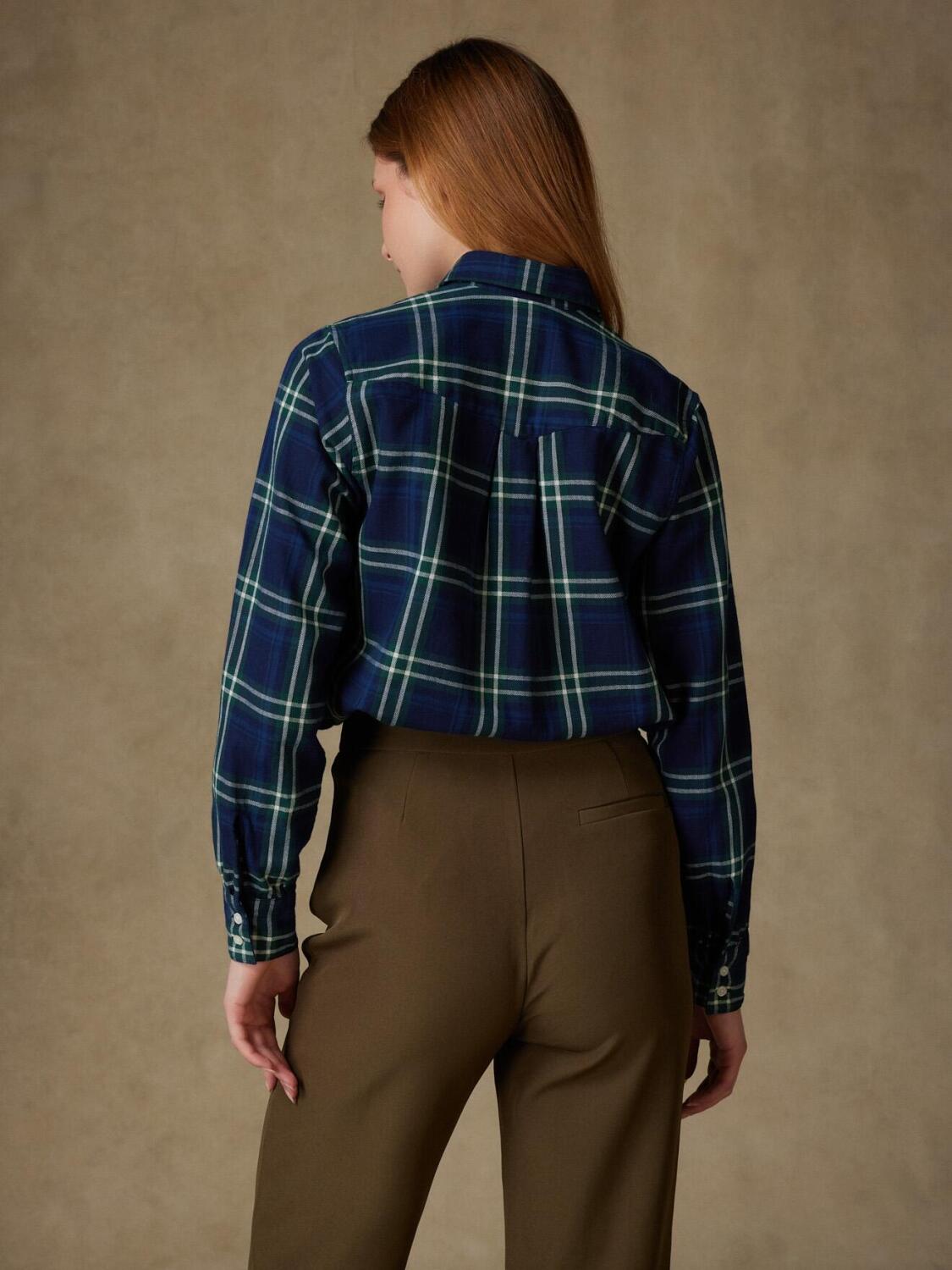 Chemise Albane en denim à tartans