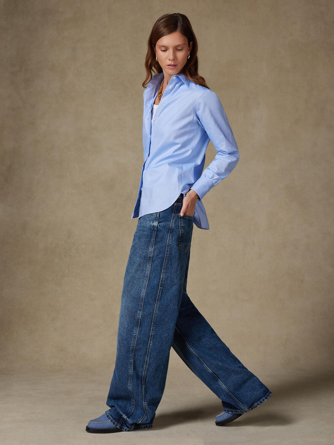 Albane Hemd aus Oxford himmelblau