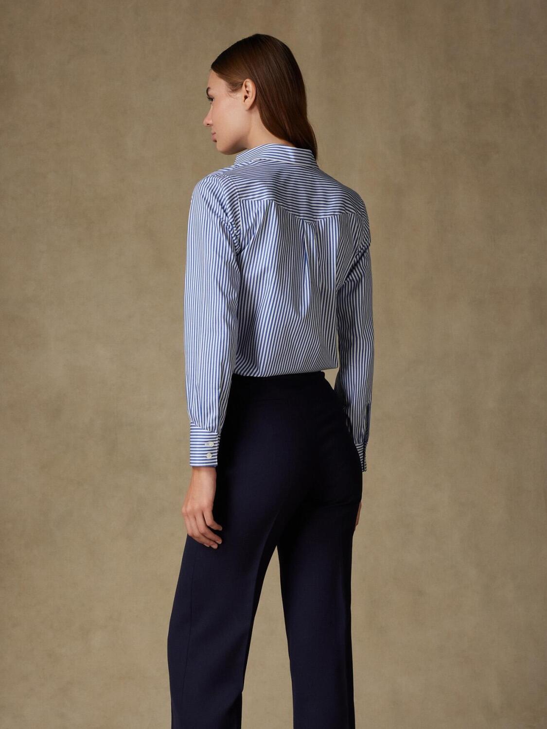 Albane camicia in twill a righe blu