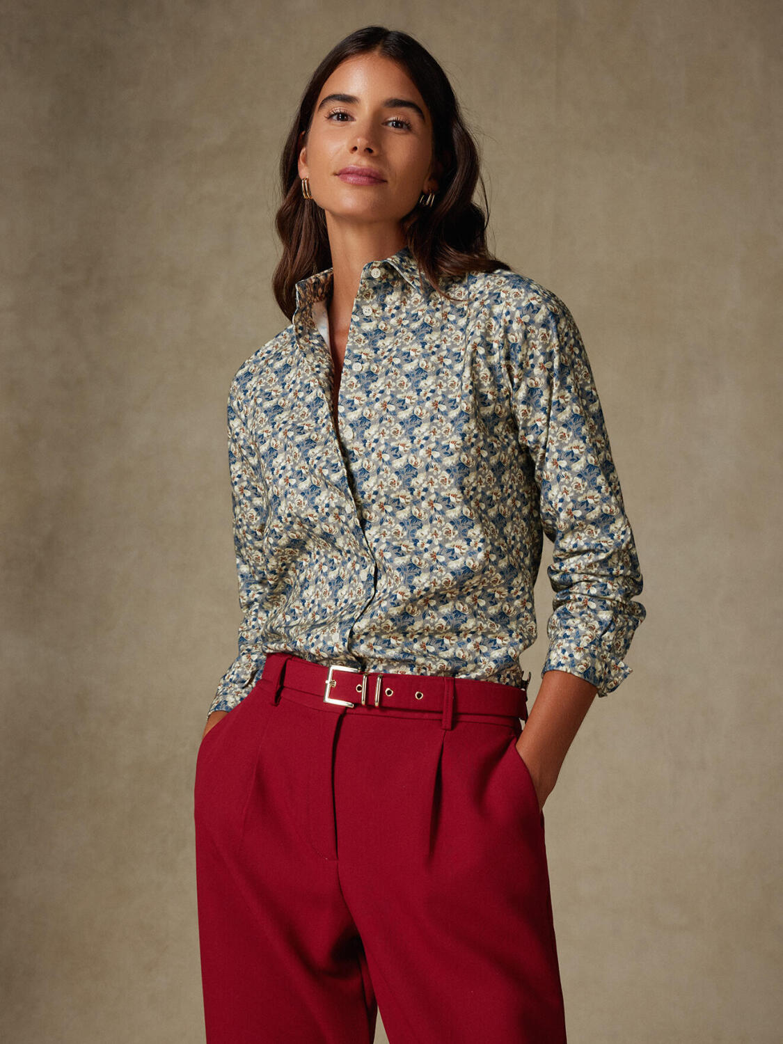 Albane Bloemen Print Flanel Overhemd