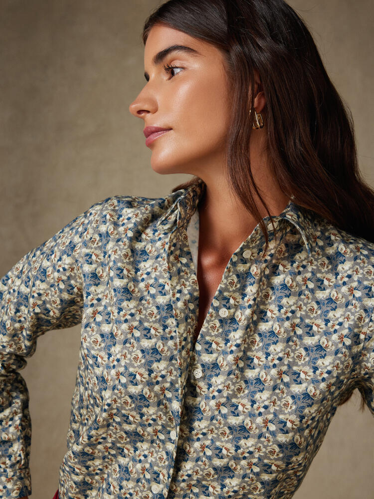 Chemise Albane en flanelle à imprimé floral