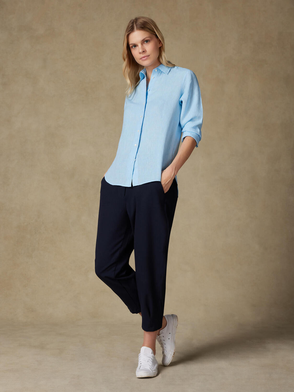 Albane turquoise linen shirt