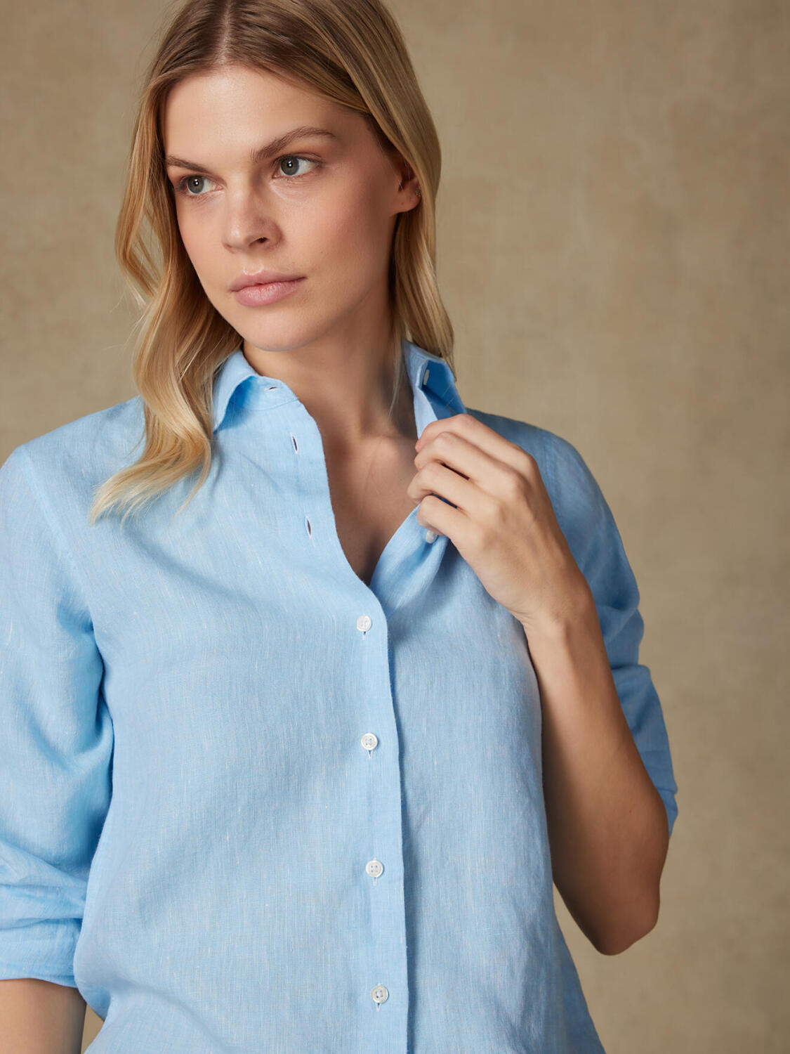 Albane turquoise linen shirt