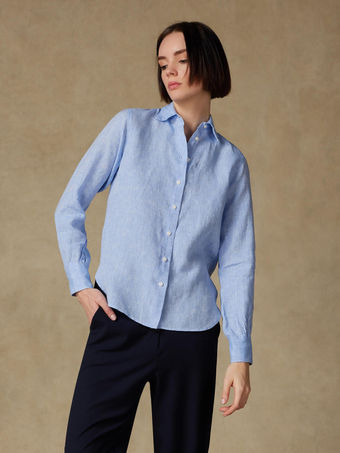 Albane sky linen shirt