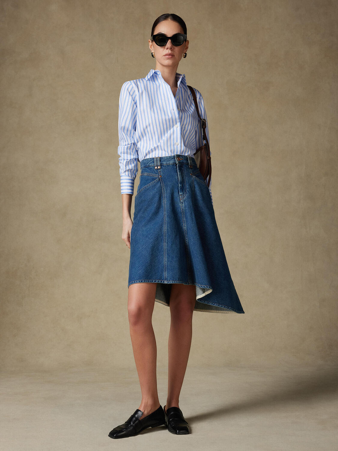 Chemise Albane en oxford à rayures ciel