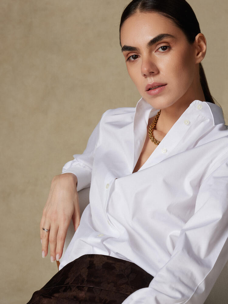 Chemise Albane en popeline blanche