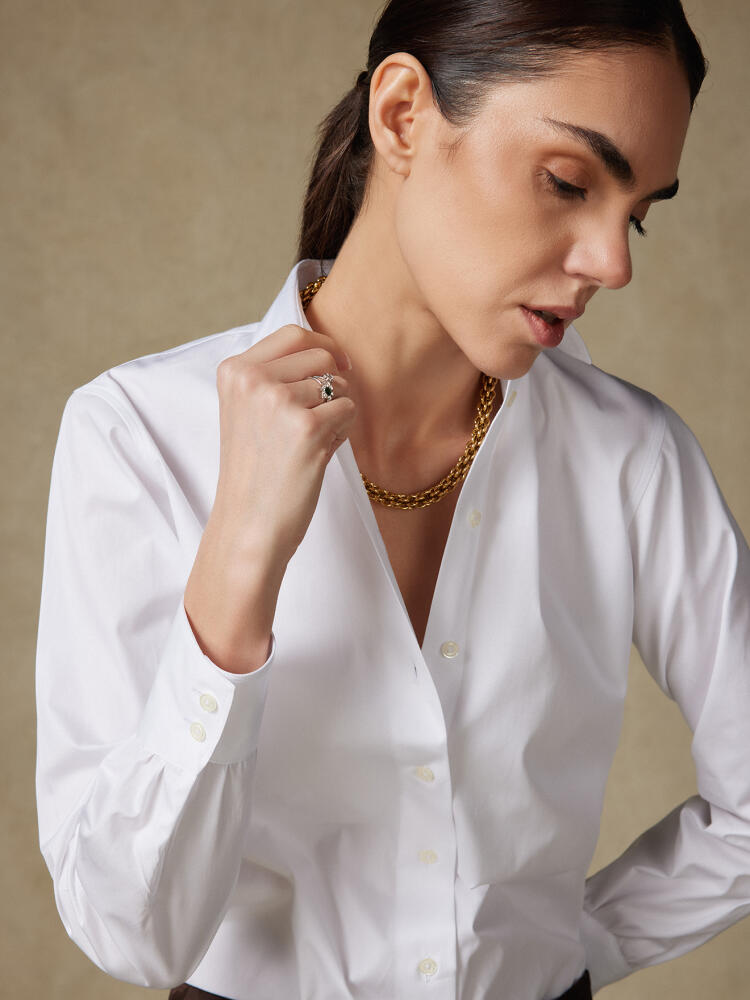 Chemise Albane en popeline blanche