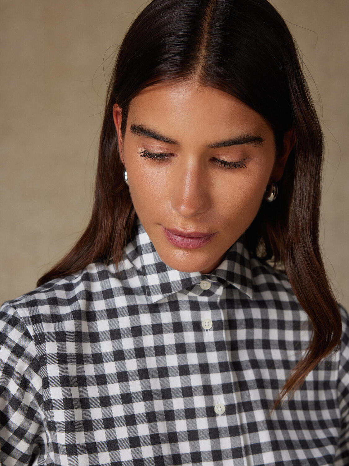 Albane Camicia in flanella a quadri carbone