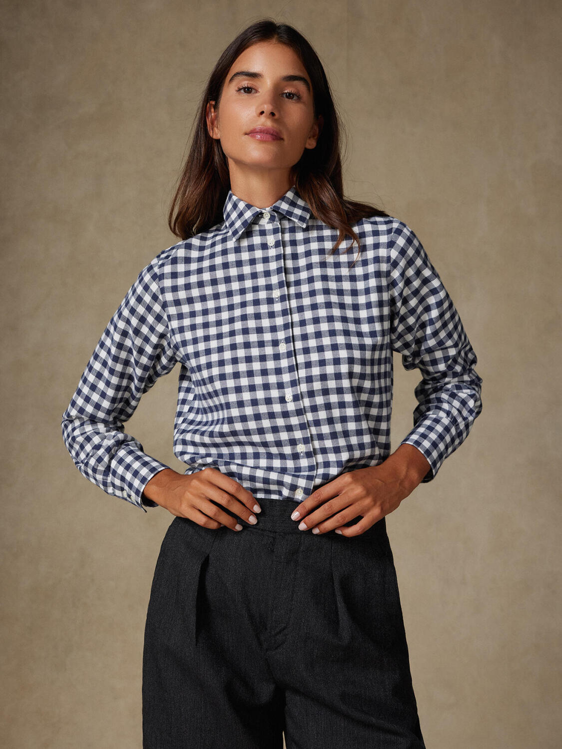 Albane Camicia in flanella a quadri blu scuro