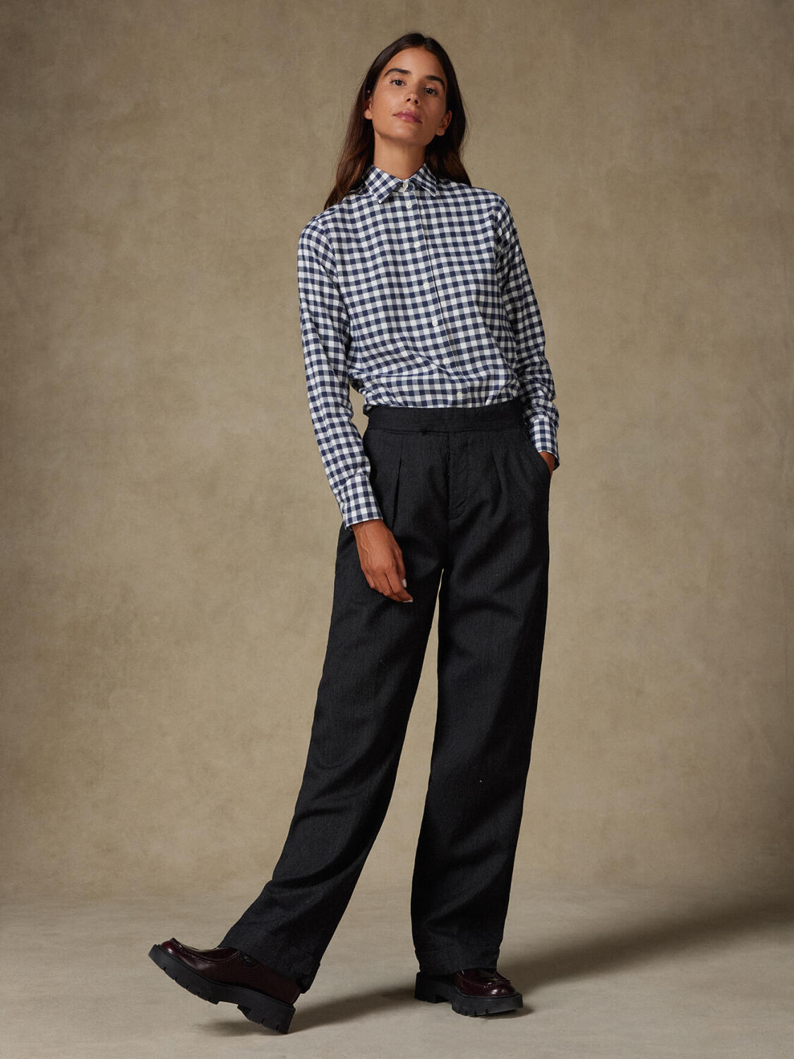 Albane Camicia in flanella a quadri blu scuro