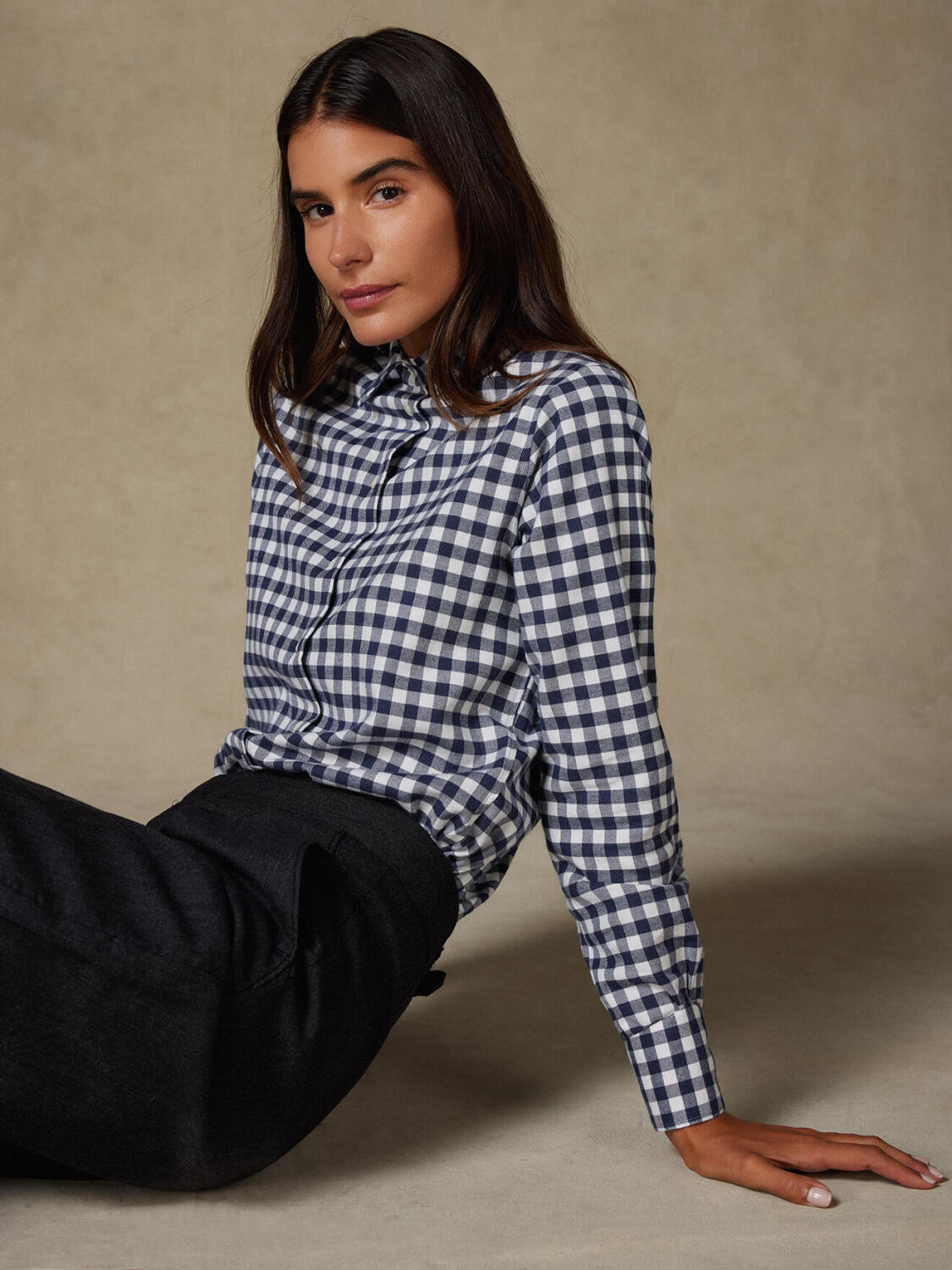 Albane Camicia in flanella a quadri blu scuro