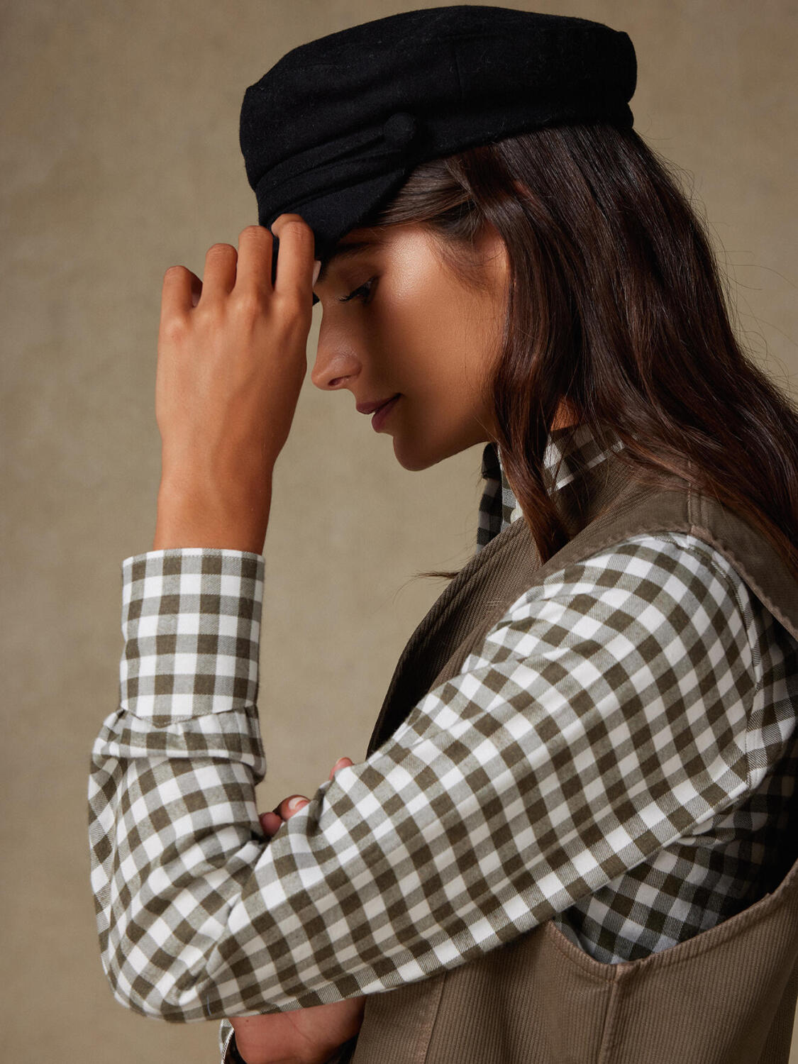 Albane Camicia in flanella a quadri color kaki