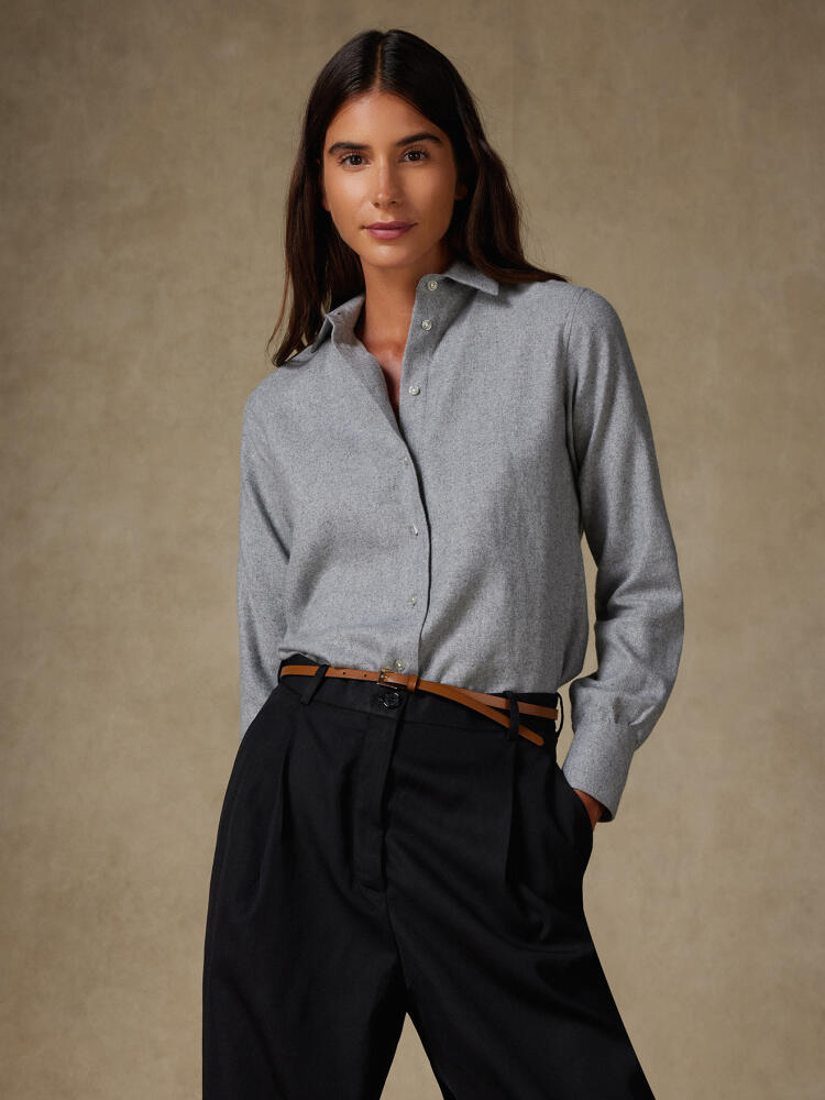Chemise Albane grise en flanelle