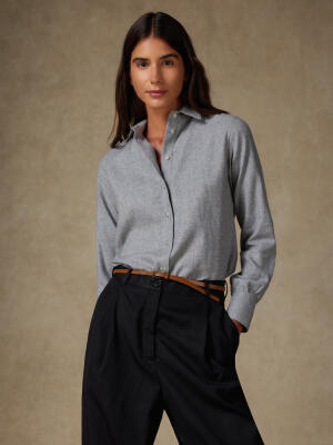 Chemise Albane grise en flanelle