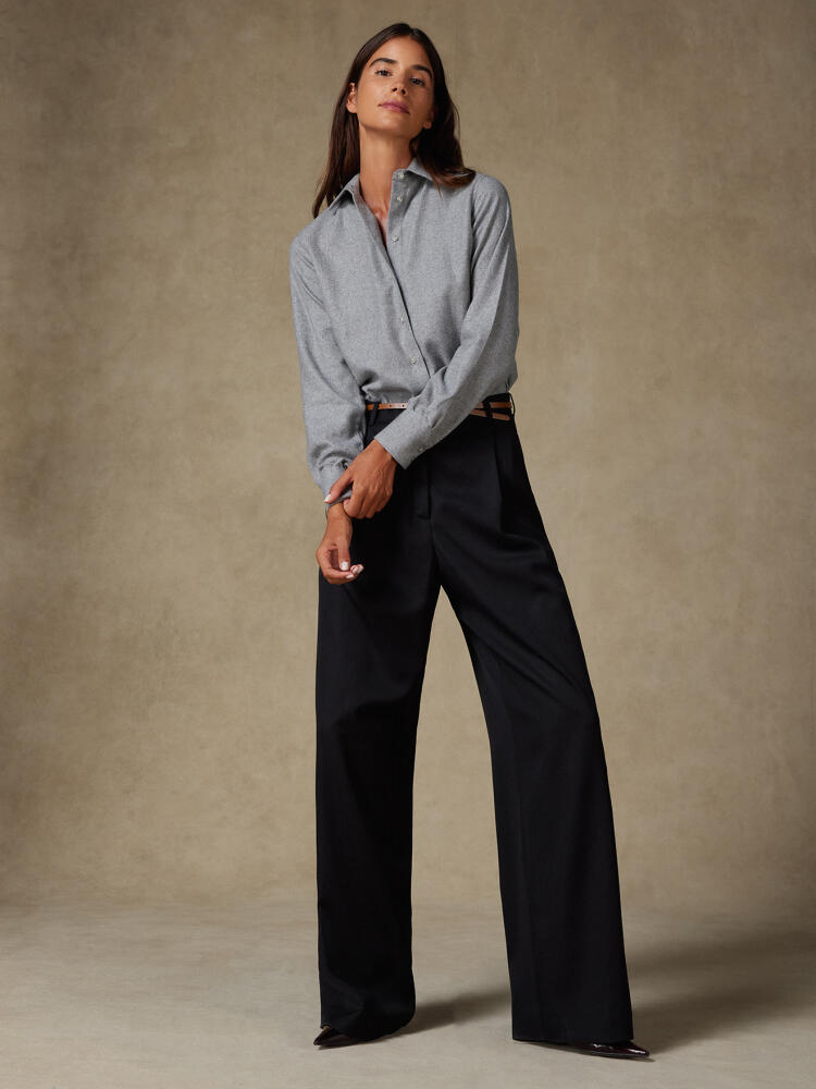 Chemise Albane grise en flanelle