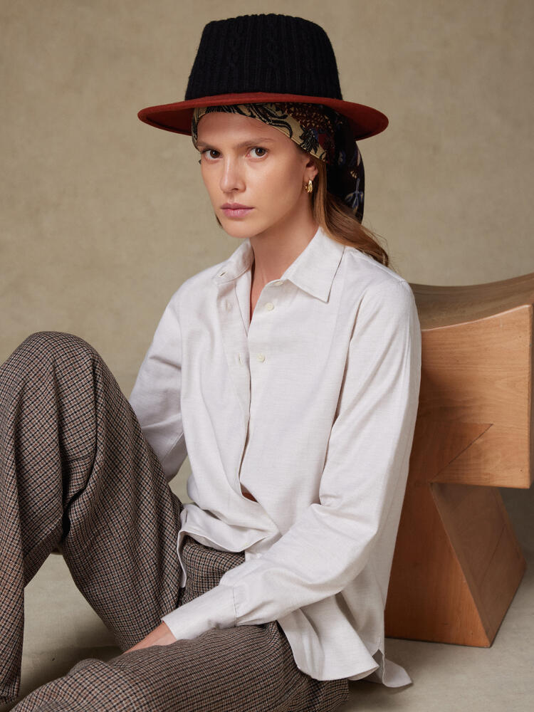 Chemise Albane en flanelle sable