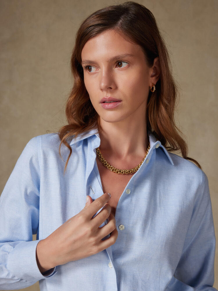 Chemise Albane en flanelle ciel