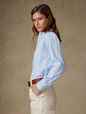 Chemise Albane en flanelle ciel