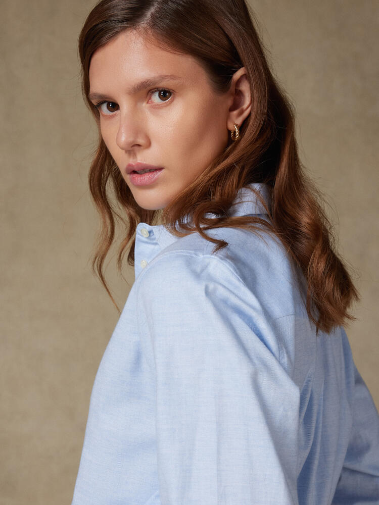 Chemise Albane en flanelle ciel