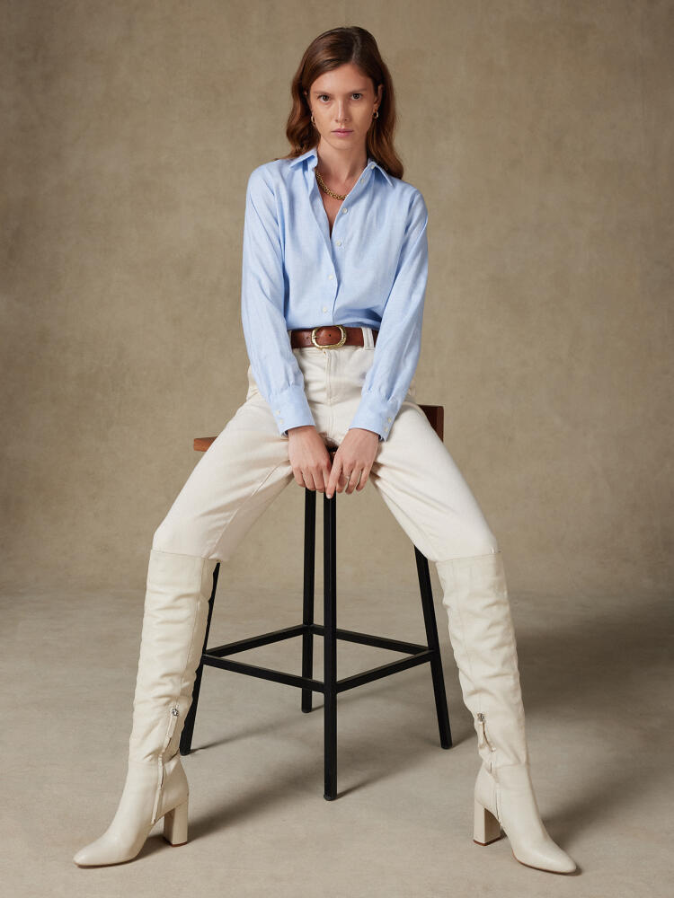 Chemise Albane en flanelle ciel