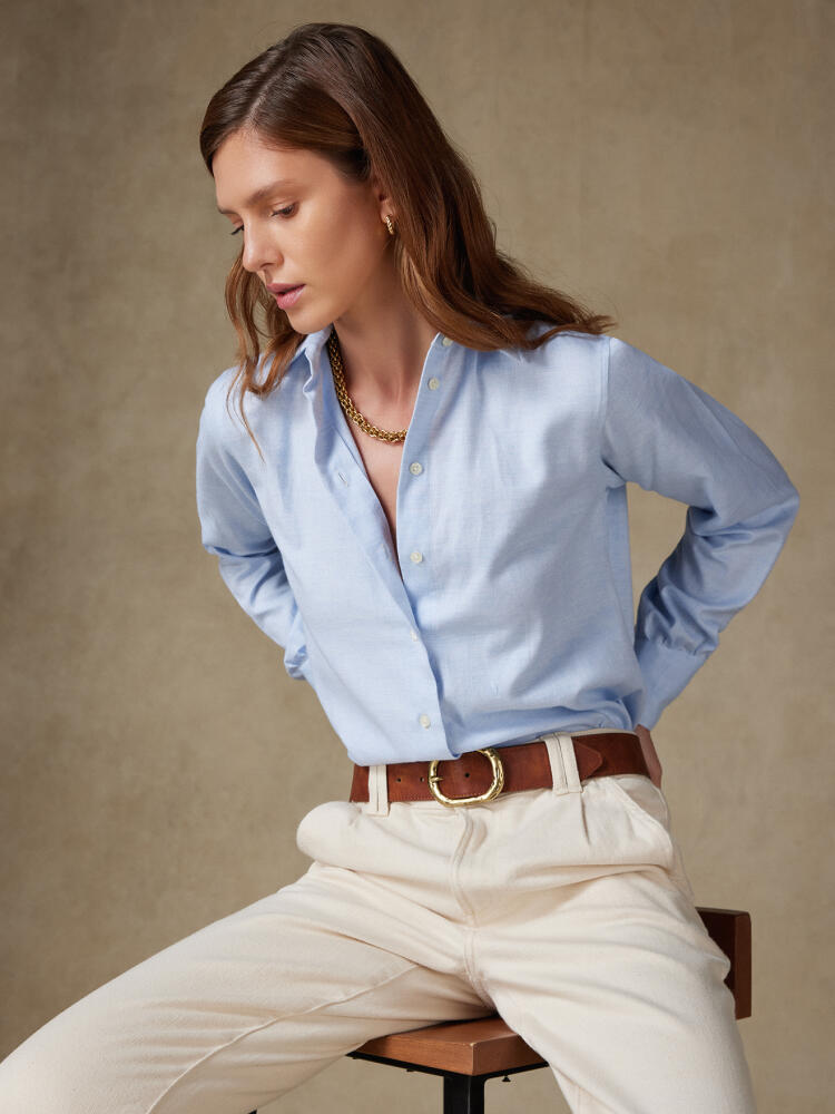 Chemise Albane en flanelle ciel