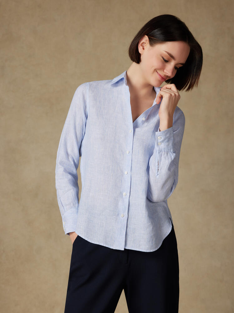 Albane sky stripes linen shirt