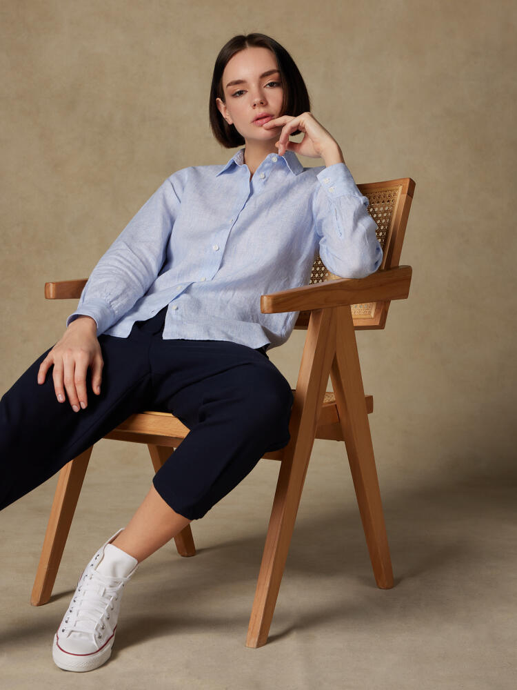 Albane sky stripes linen shirt