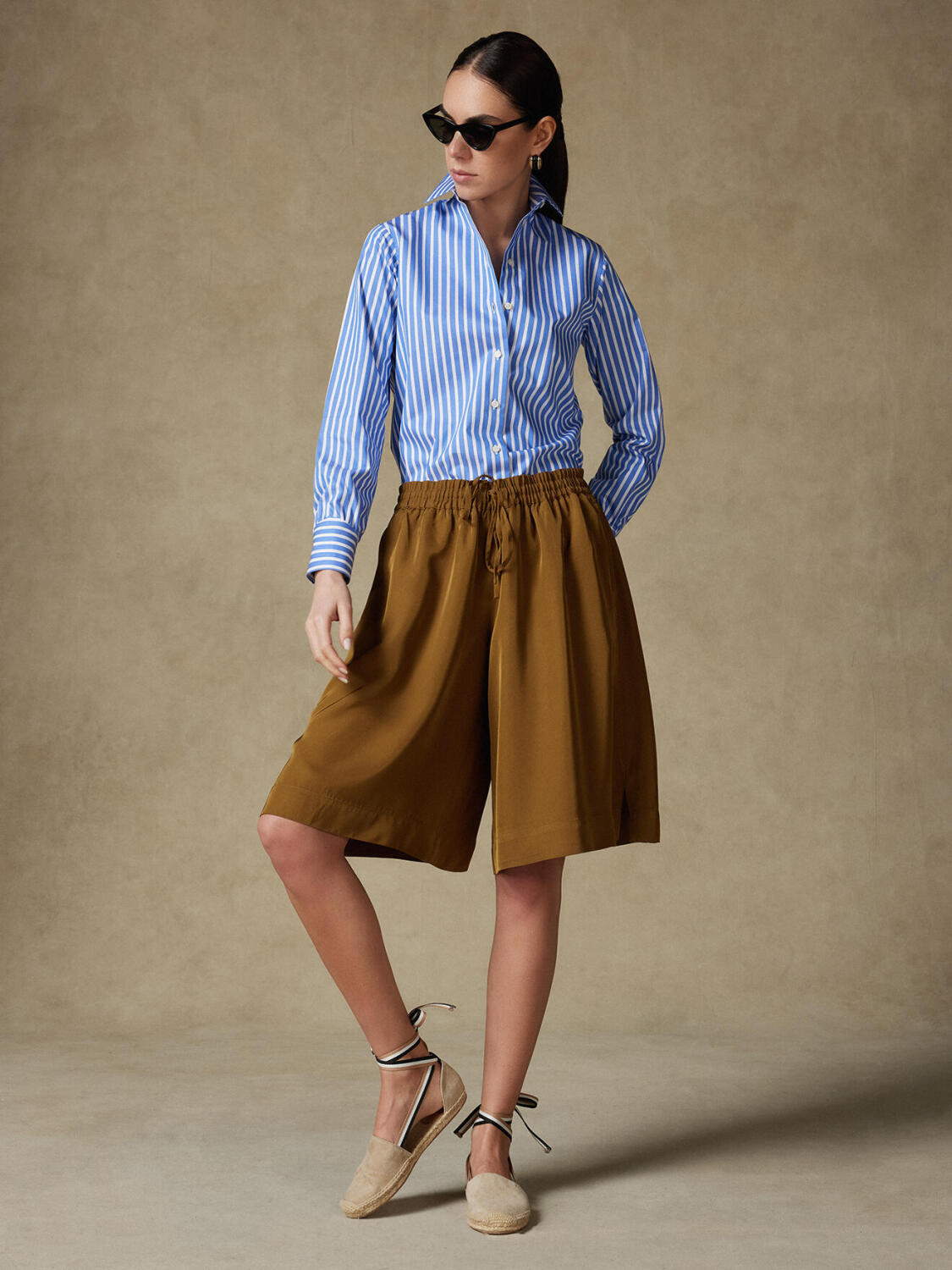 Albane blauw gestreept overhemd