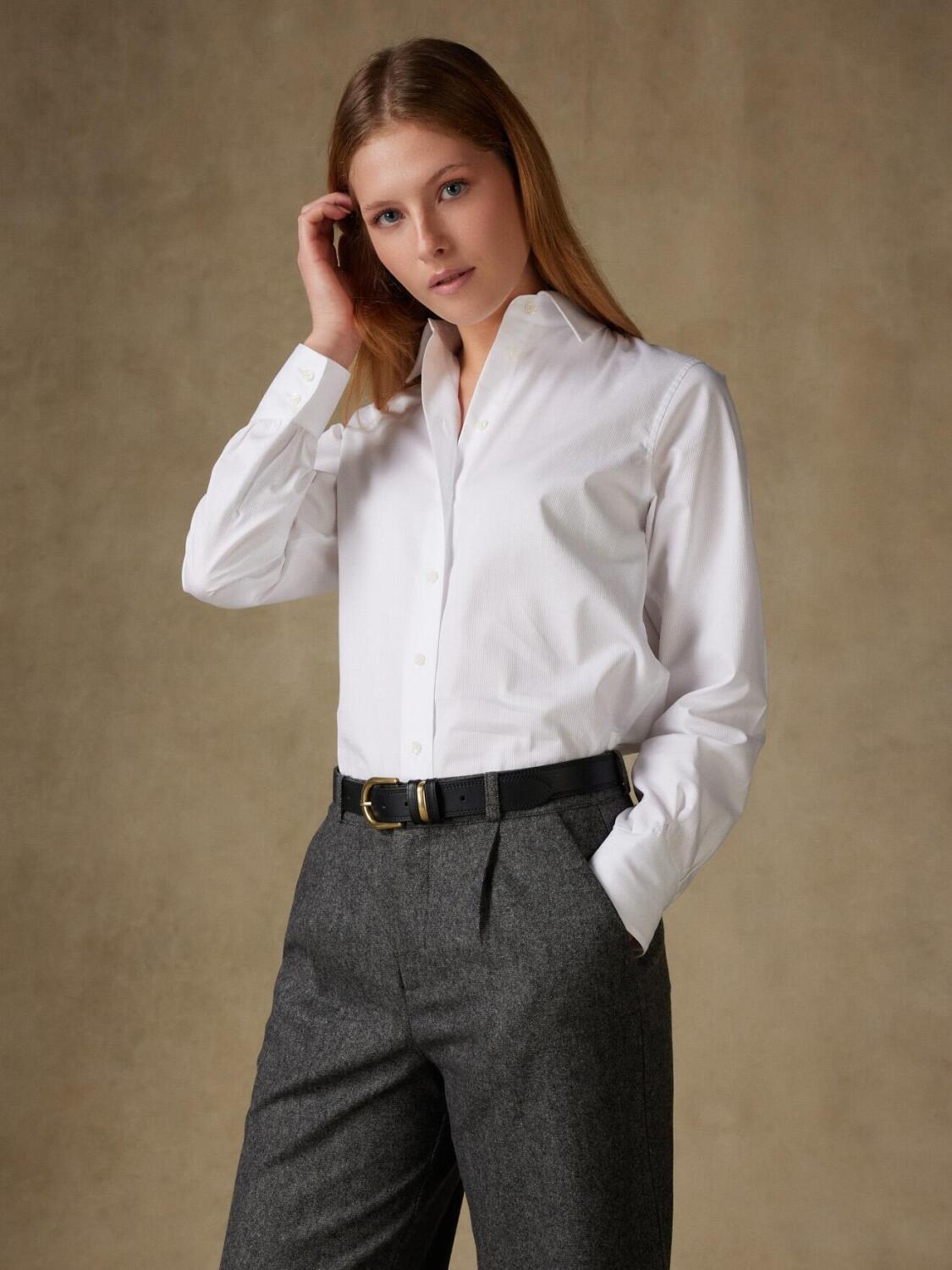 Albane camisa piqué blanco