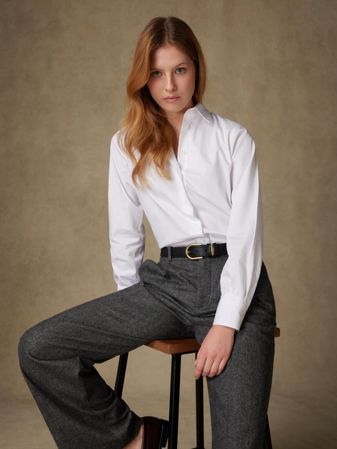 Albane camisa piqué blanco